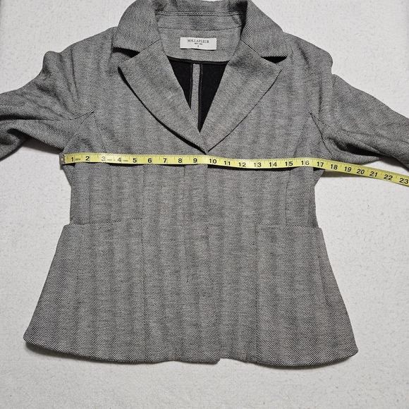 MM LaFleur The Wakefield Blazer Jacket Sz 6 Herringbone Career Wool Blend - Picture 10 of 12